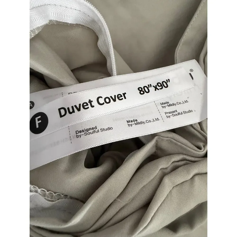 MILDLY Soft Duvet Cover - 100% Washed Microfiber October Mist Sage FULL 80X90